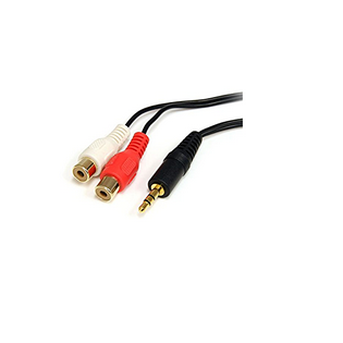 Kabel Audio 3,5mm jack na 2 x RCA żeński 6ft