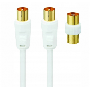 Kabel Antenowy z adapterem, pozłacane wtyki 4m
